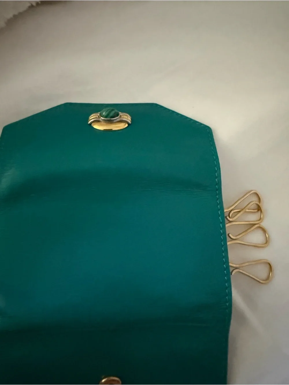 Rare Gucci Teal Leather Key Cles